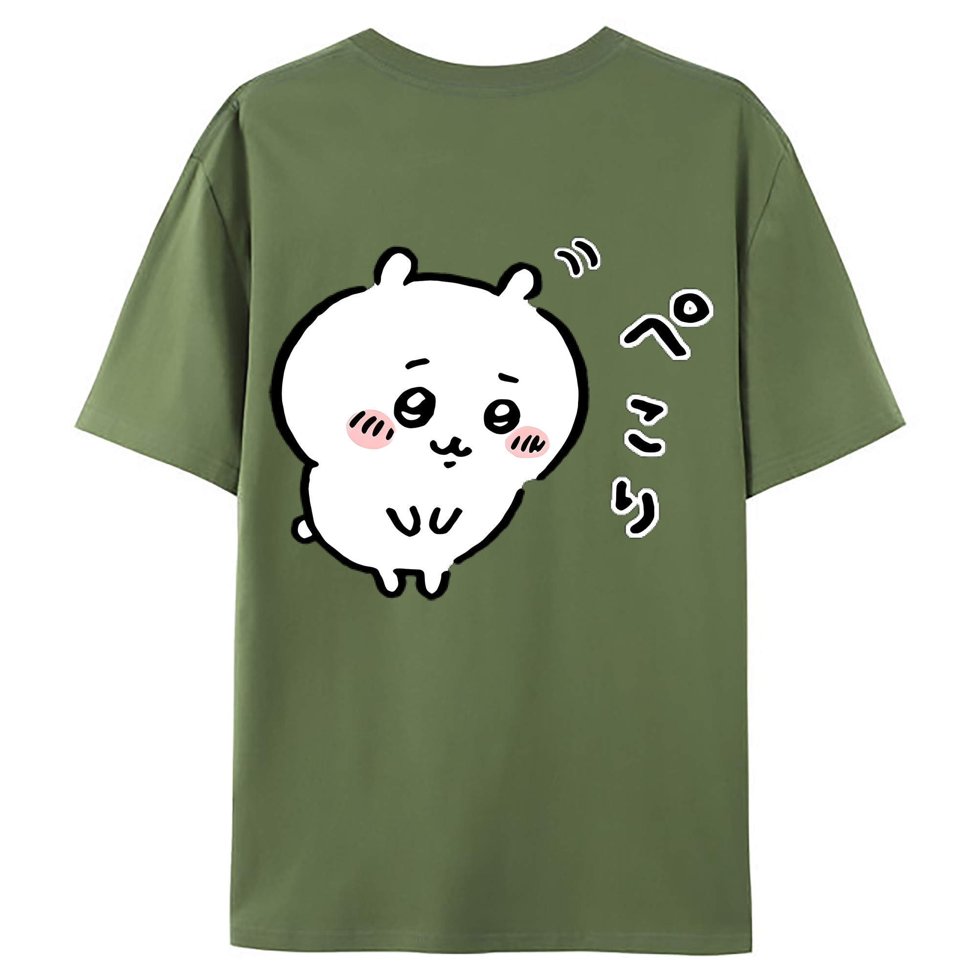 （画像用） ちいかわ ちいかわ Chii-kawa chiikawa 綿100％ メンズ半袖Tシャツ（バックプリント） 通気性